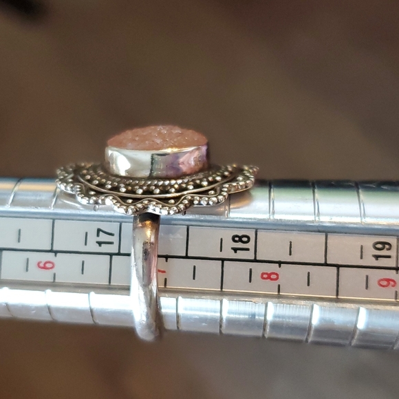 NEW 925 Autumn SunBurst Druzy Ring - Picture 4 of 6